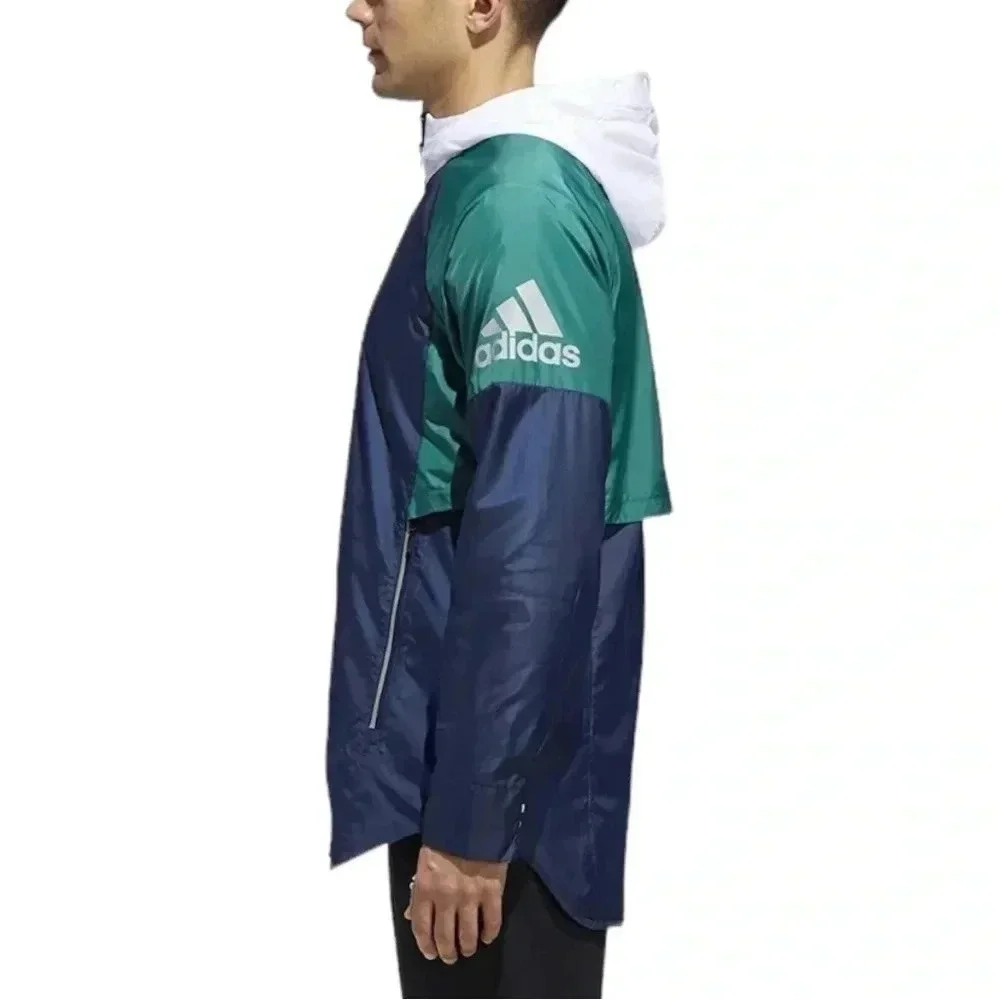Adidas Men's ID Athletics Woven Shell Jacket, Blue.‎ Green. Size Large. NWT’s